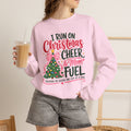 Christmas Mom Sweatshirt, I Run On Christmas Cheer And Mom Fuel, Funny Holiday Shirt, Coffee Lover Mom Gift, Xmas Tree Crewneck