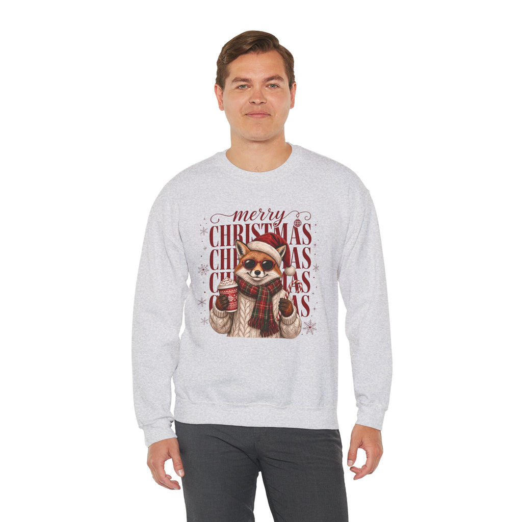 Christmas Fox Sweatshirt, Cute Fox Santa Hat Shirt, Merry Christmas Sweater, Woodland Animal Christmas Shirt, Cozy Cocoa Winter Sweatshirt
