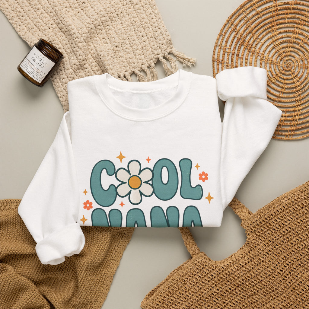 Cool Nana Committee Sweatshirt, Retro Grandma Crewneck, Daisy Flower Nana Gift, Mothers Day Gift for Grandma, Pregnancy Announcement