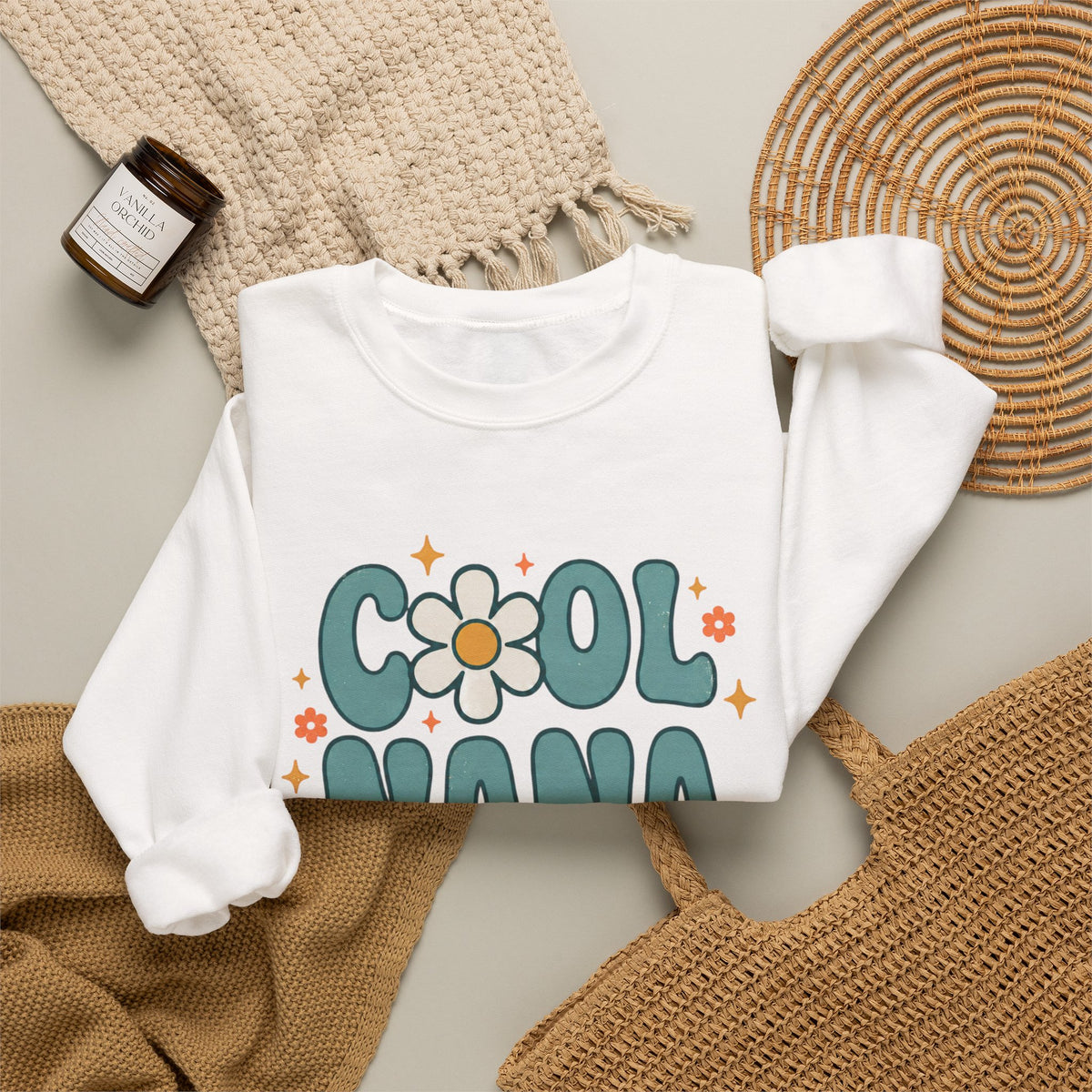 Cool Nana Committee Sweatshirt, Retro Grandma Crewneck, Daisy Flower Nana Gift, Mothers Day Gift for Grandma, Pregnancy Announcement