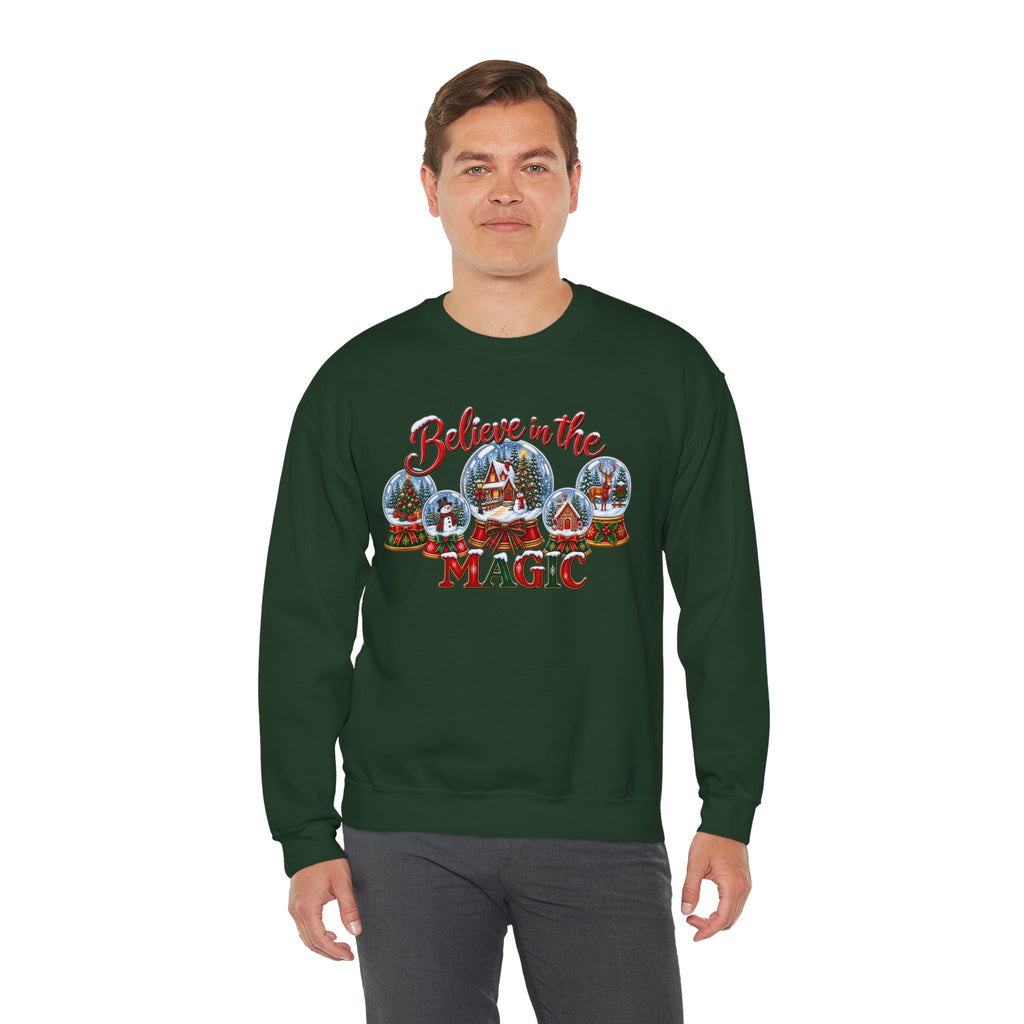 Believe in the Magic Sweatshirt, Christmas Snow Globe Sweatshirt, Retro Christmas Shirt, Winter Holiday Sweatshirt, Christmas Village Tee