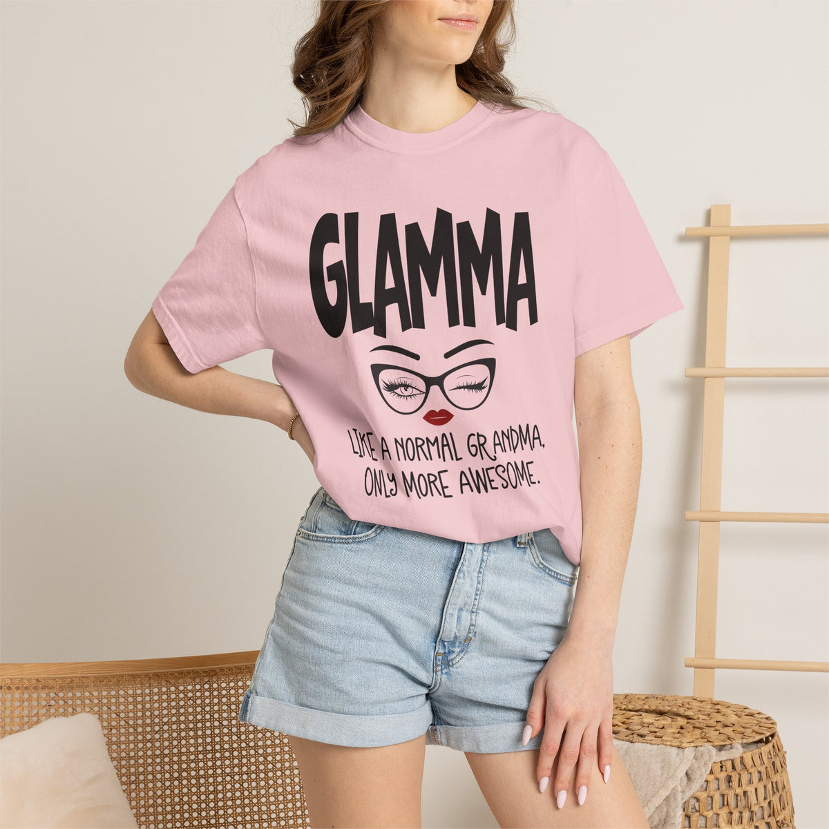 Glamma T-Shirt — "Glamma: Like a Normal Grandma, Only More Awesome" Graphic Tee