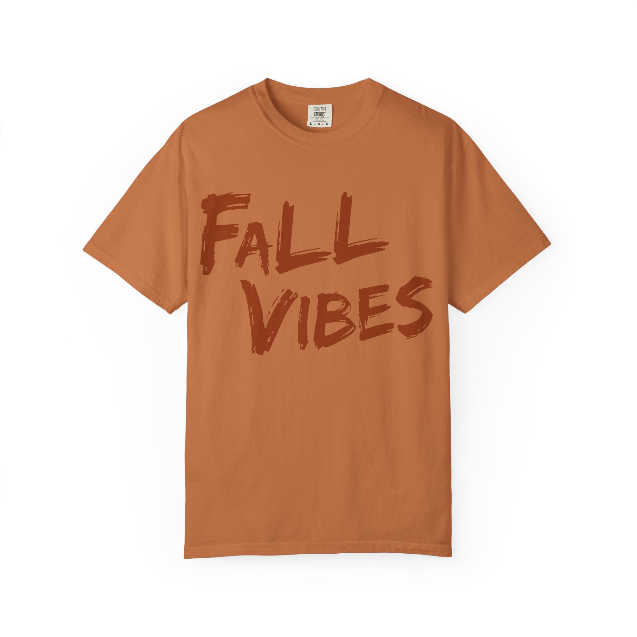Fall Vibes T-Shirt Women Autumn Tee Brush Stroke Letters Pumpkin Season Fall Graphic Shirt Oversized Fall Top Gift Her, Casual Fall T-Shirt