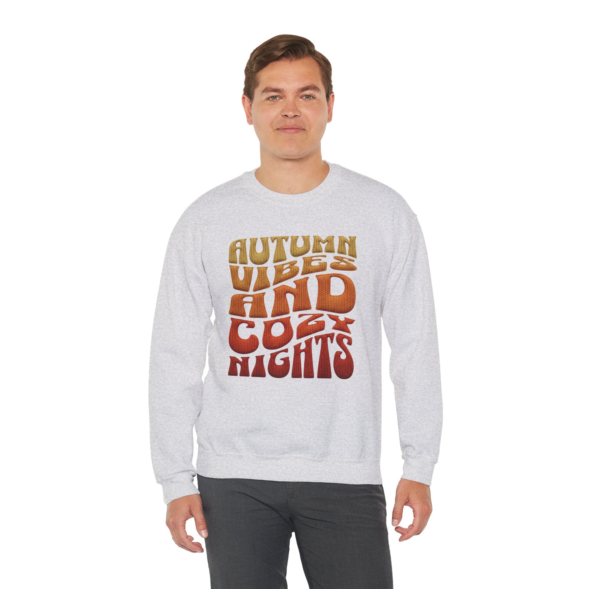 Autumn Vibes And Cozy Nights Sweatshirt, Retro Wavy Text Fall Crewneck, Groovy Autumn Sweater, Fall Vibes Shirt, Cozy Season Pullover Gift