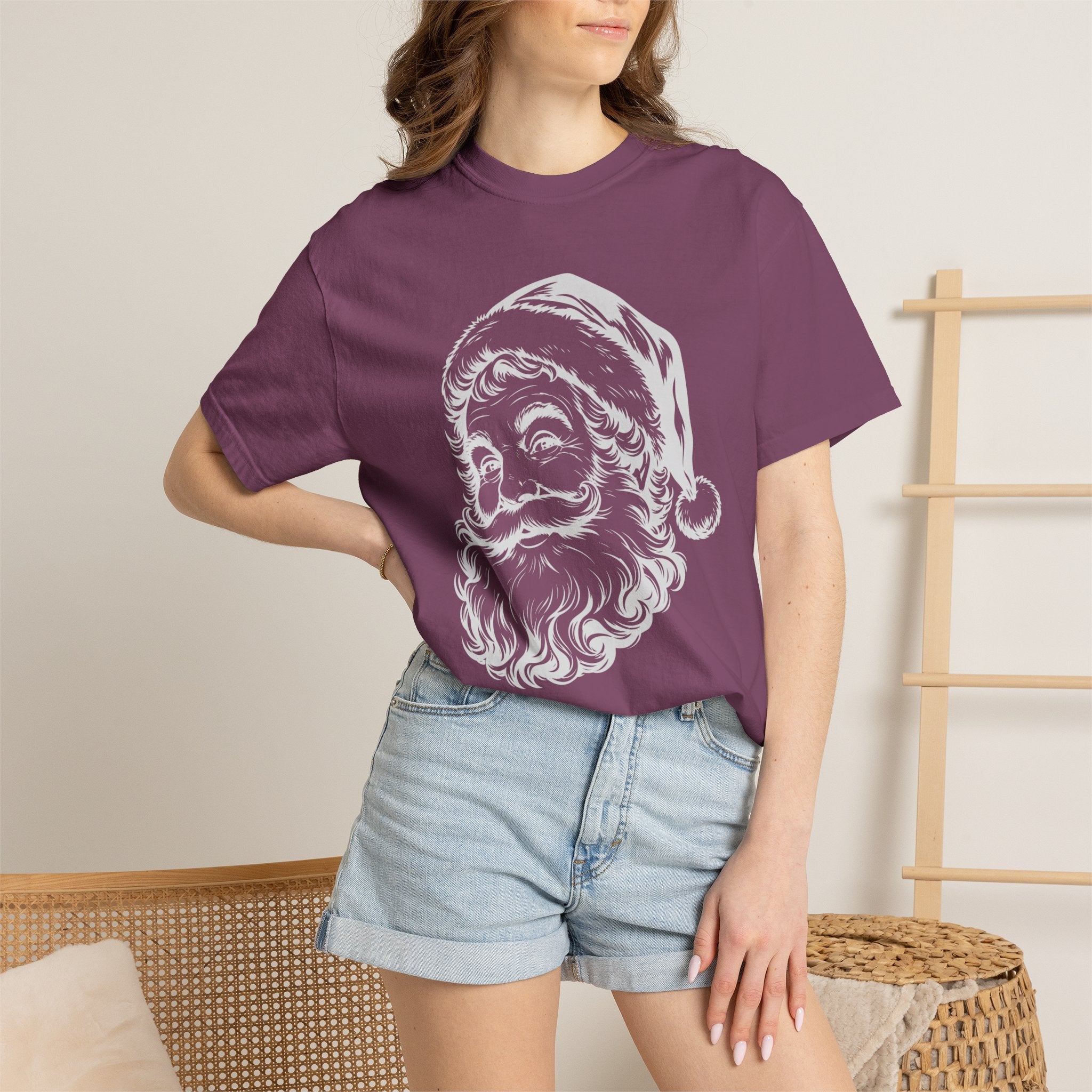 Vintage Santa Claus T-Shirt, Retro Santa Face Tee, Classic Christmas Shirt Women, Holiday Graphic Tee, Santa Head Shirt, Xmas Gift for Her