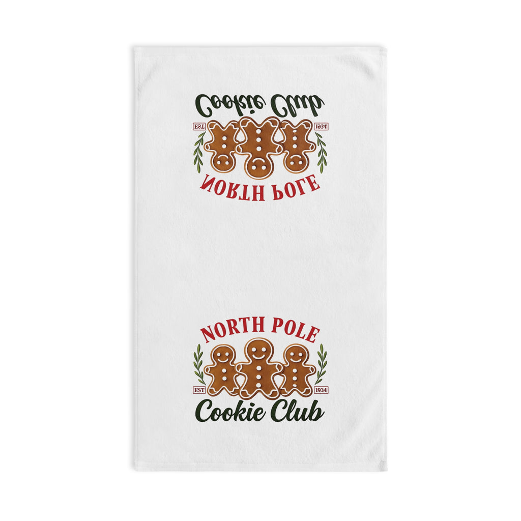 North Pole Cookie Club Hand Towel, Holiday Kitchen Decor, Christmas Gift, Baking Enthusiast Essential, Festive Home Accessory