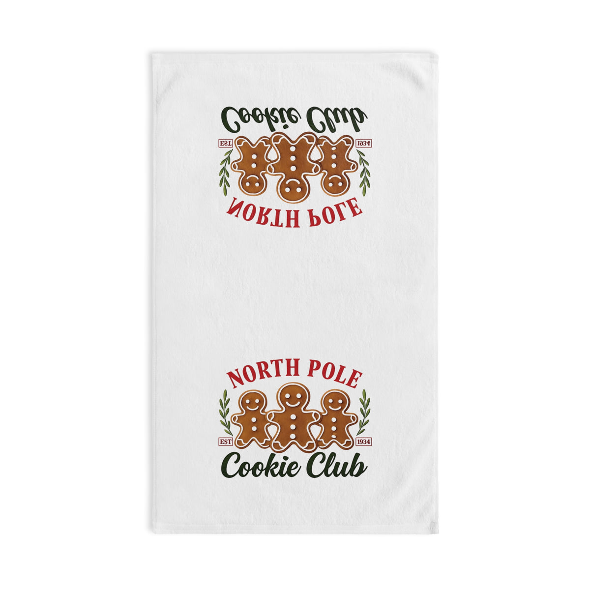 North Pole Cookie Club Hand Towel, Holiday Kitchen Decor, Christmas Gift, Baking Enthusiast Essential, Festive Home Accessory