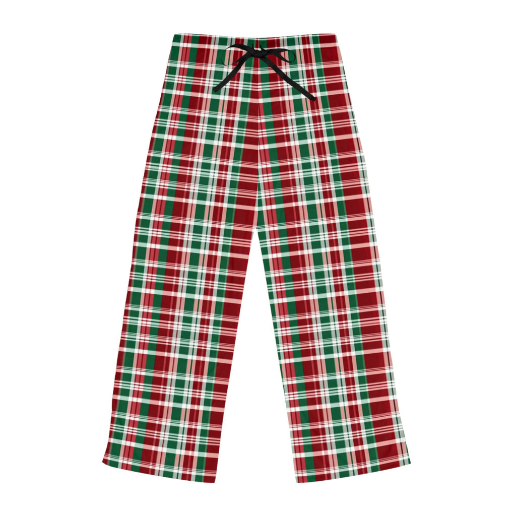 Christmas Plaid Women's Pajama Pants, Holiday Sleepwear