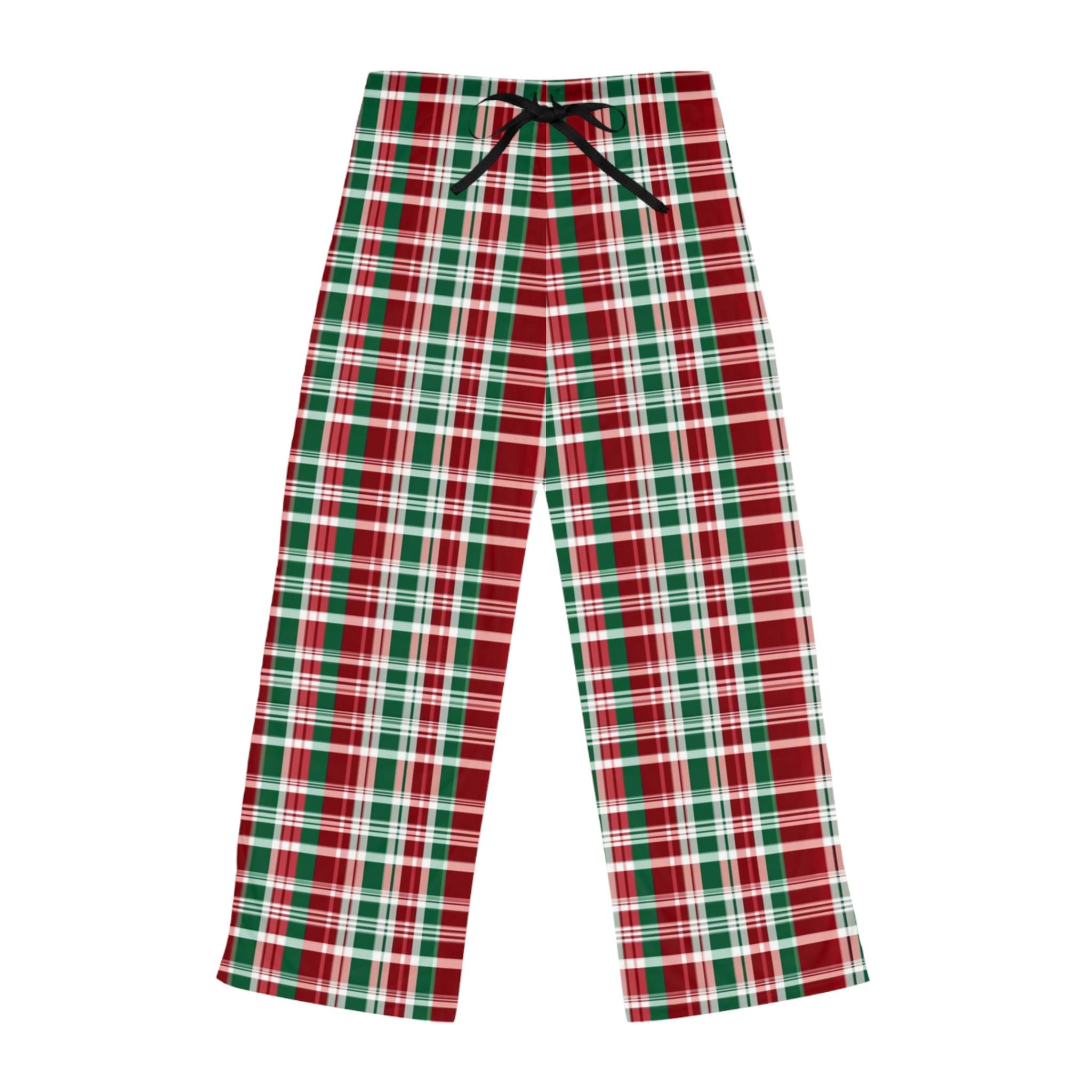 Christmas Plaid Women's Pajama Pants, Holiday Sleepwear