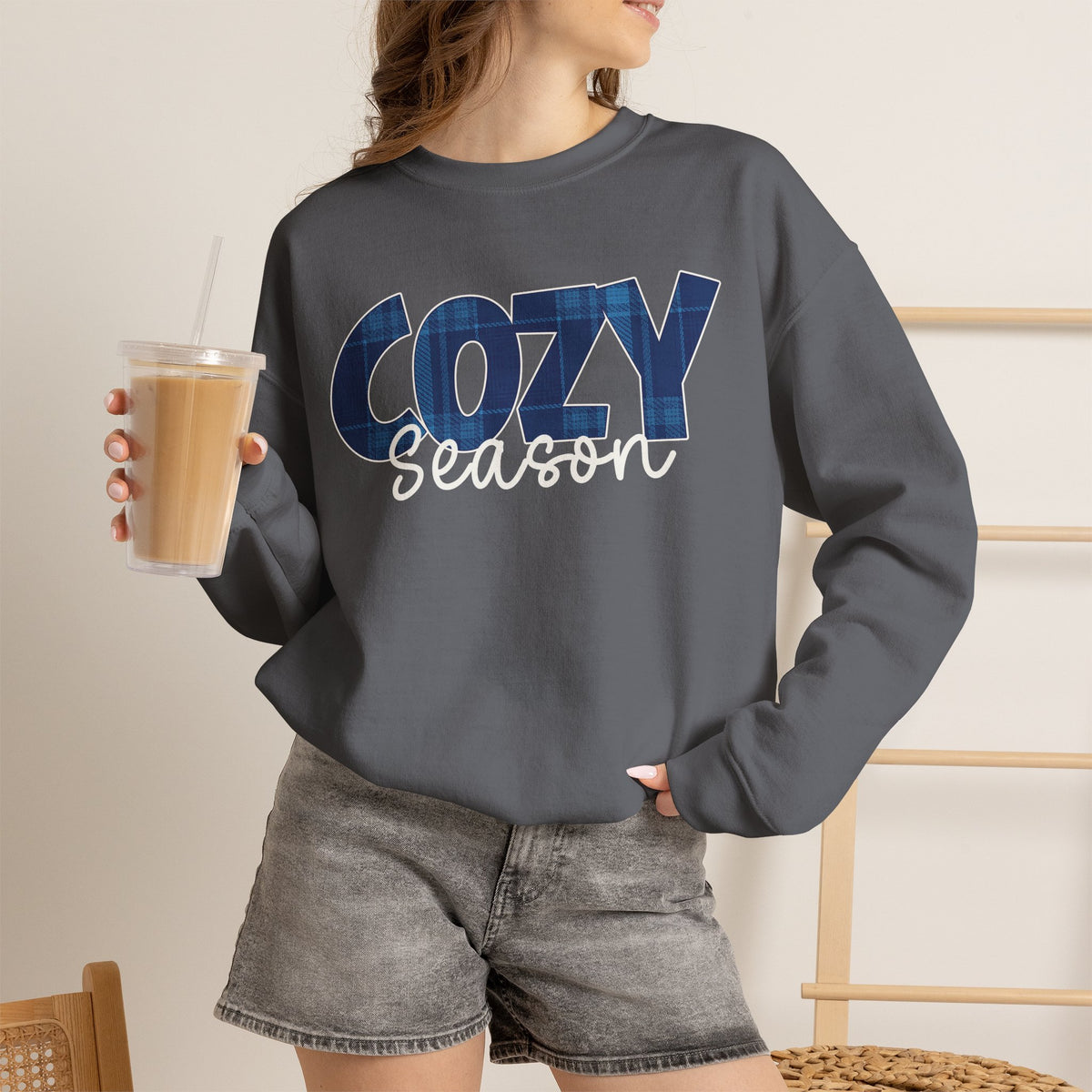Cozy Season Sweatshirt, Plaid Cozy Season Shirt, Fall Sweatshirt, Cozy Season Crewneck, Autumn Sweatshirt, Fall Plaid Shirt, Fall Gift