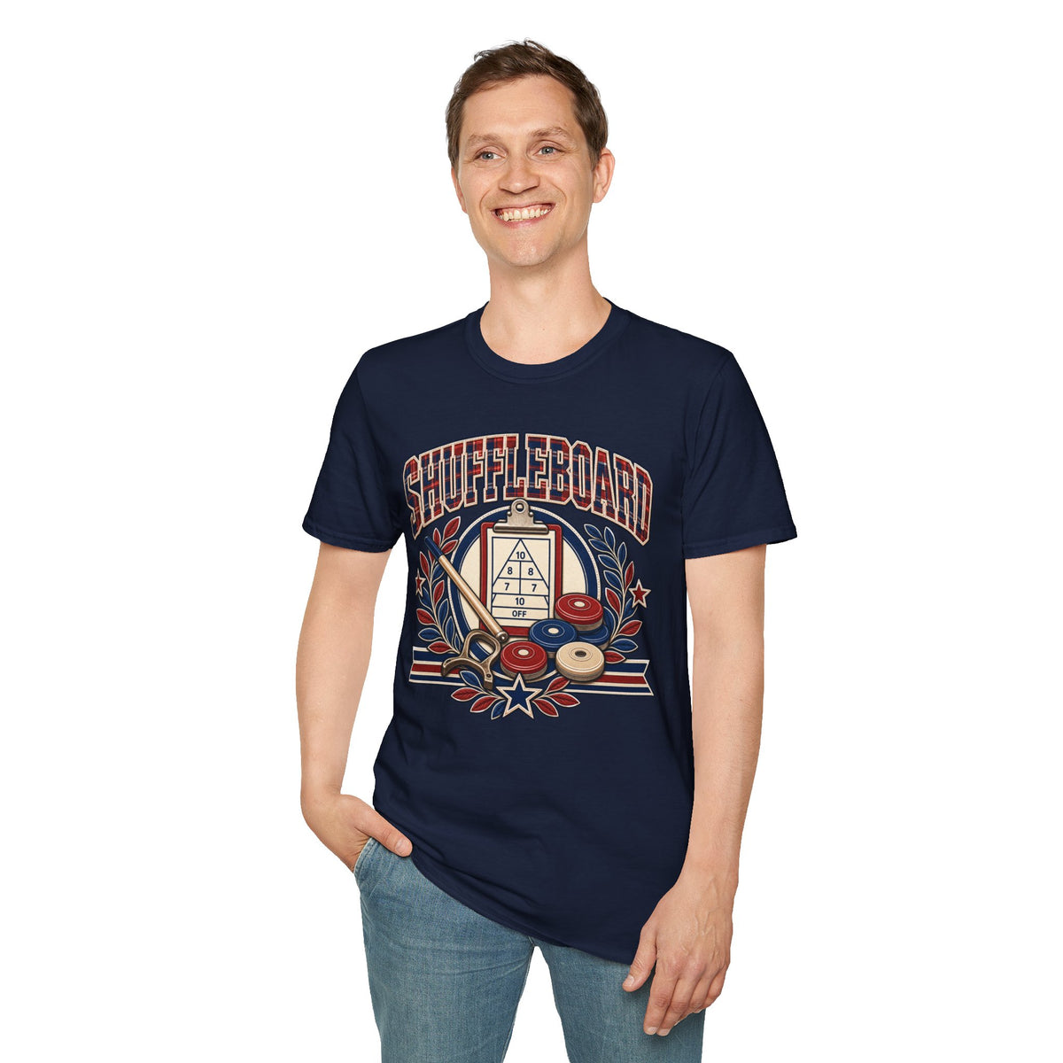 Shuffleboard Graphic T-Shirt | Vintage Shuffleboard Court Design