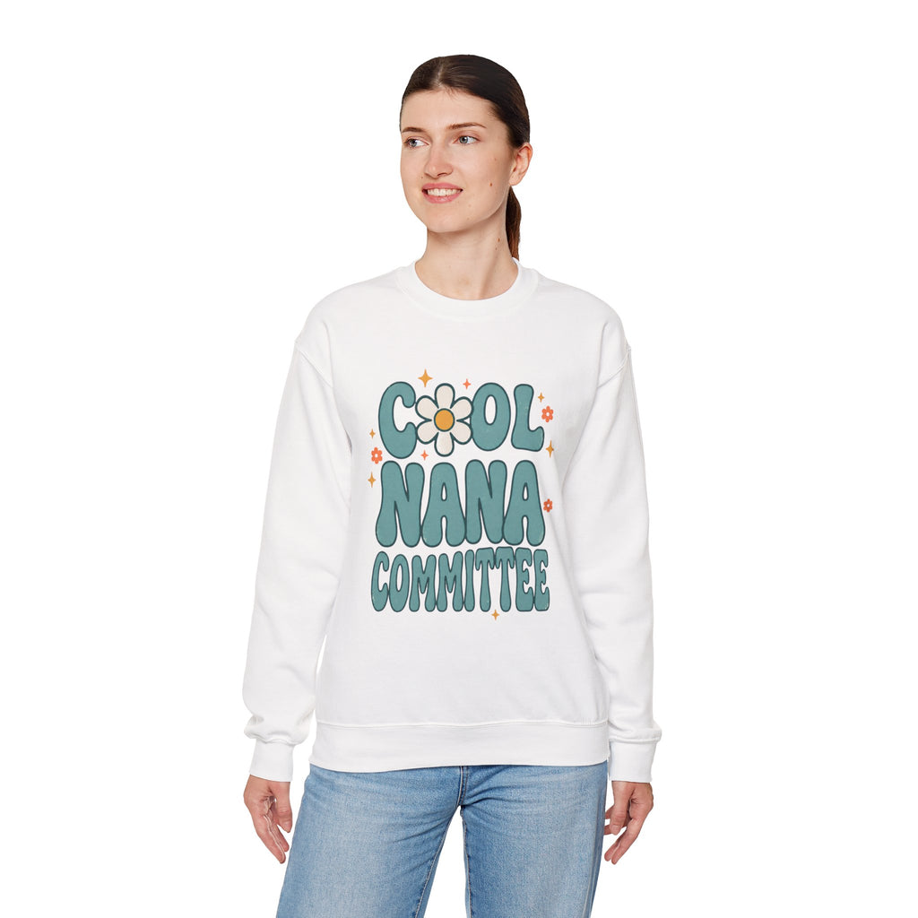 Cool Nana Committee Sweatshirt, Retro Grandma Crewneck, Daisy Flower Nana Gift, Mothers Day Gift for Grandma, Pregnancy Announcement