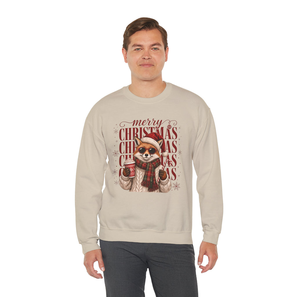 Christmas Fox Sweatshirt, Cute Fox Santa Hat Shirt, Merry Christmas Sweater, Woodland Animal Christmas Shirt, Cozy Cocoa Winter Sweatshirt