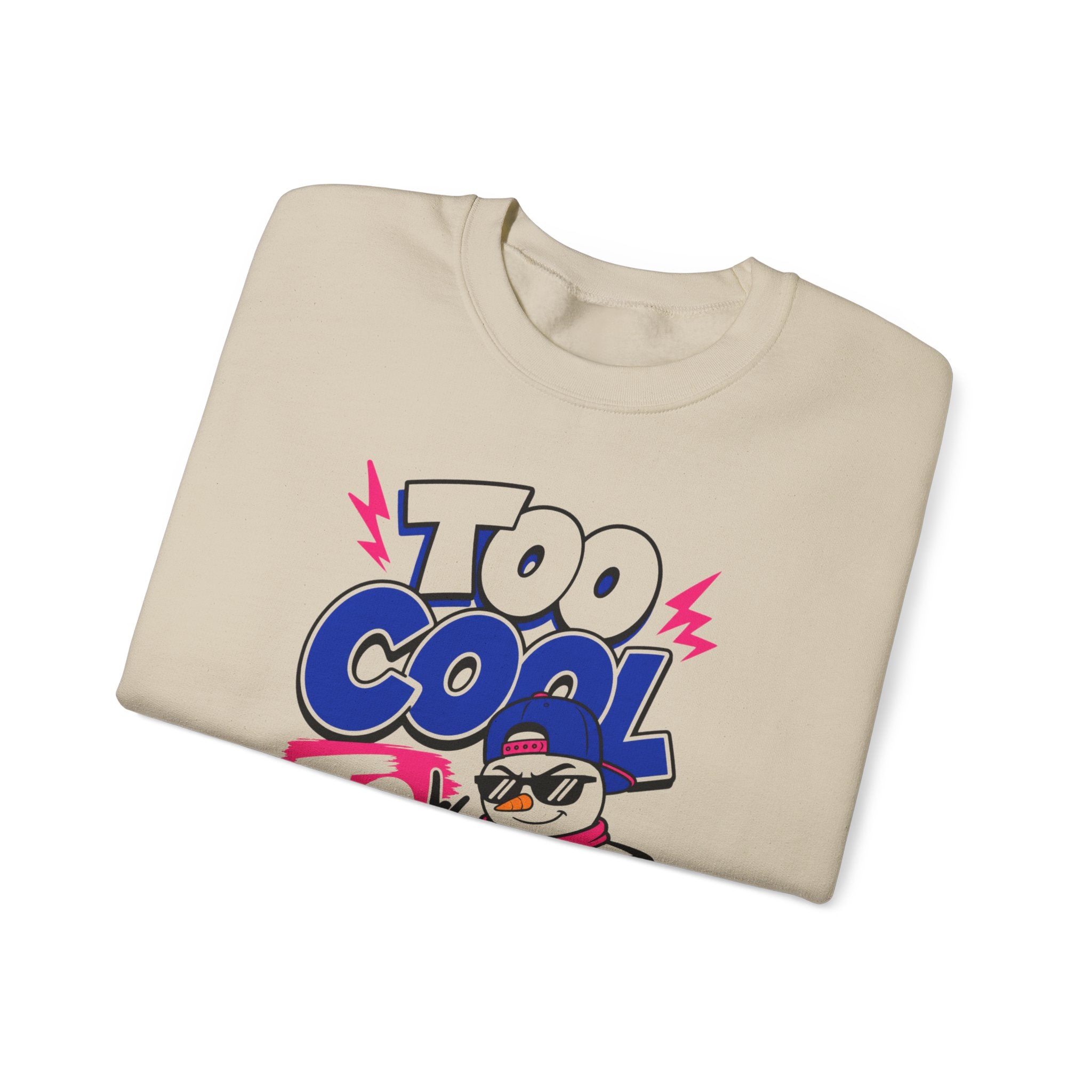 Too Cool To Melt Sweatshirt, Funny Snowman Christmas Sweatshirt, Retro Winter Graphic Crewneck, Cute Holiday Sweatshirt Gift for Her Him