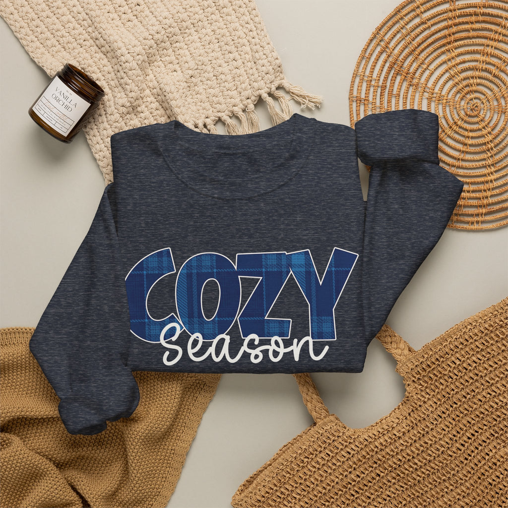 Cozy Season Sweatshirt, Plaid Cozy Season Shirt, Fall Sweatshirt, Cozy Season Crewneck, Autumn Sweatshirt, Fall Plaid Shirt, Fall Gift