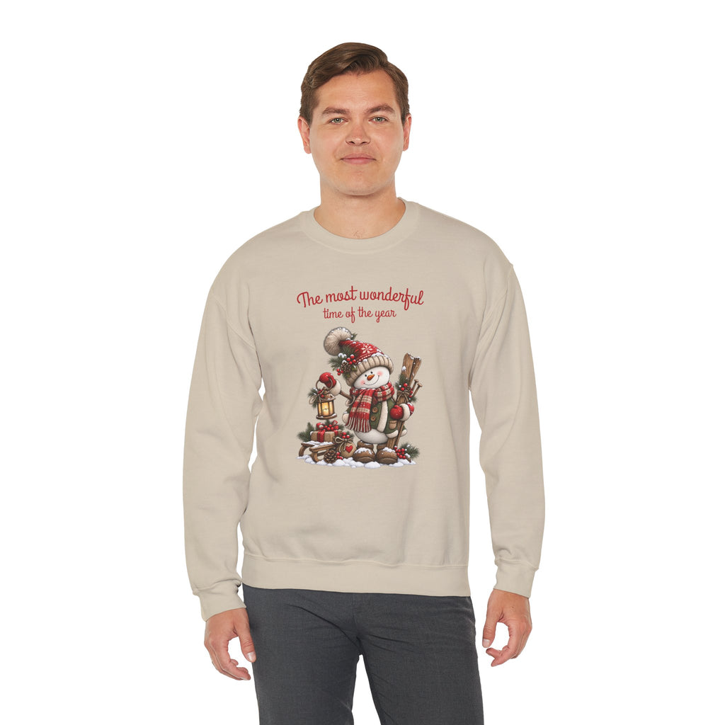 Most Wonderful Time of the Year Sweatshirt, Snowman Christmas Shirt, Vintage Holiday Crewneck, Cute Winter Snowman Tee, Christmas Gift Shirt