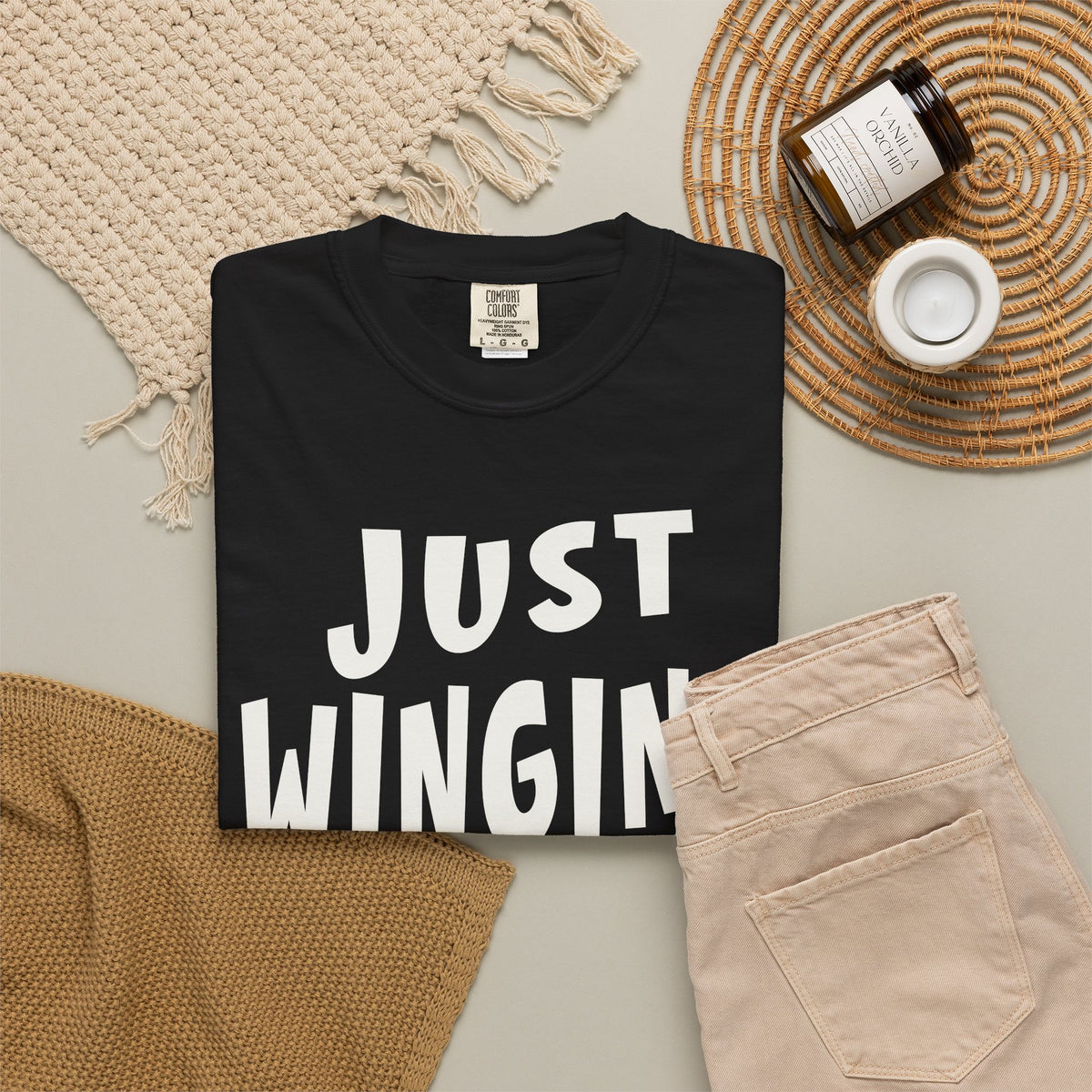 Just Winging It Shirt, Funny Graphic Tee, Oversized Fit T-Shirt, Sarcastic Quote Tee, Beach Vacation Shirt, Gift for Her, Mom Shirt