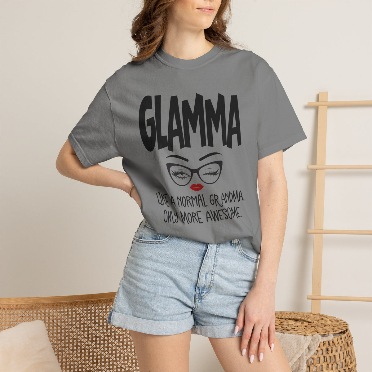 Glamma T-Shirt — "Glamma: Like a Normal Grandma, Only More Awesome" Graphic Tee