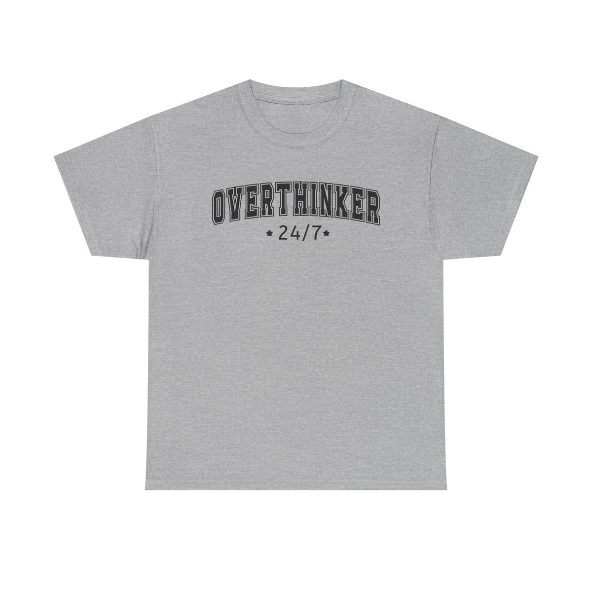 Overthinker 24/7 Tee | Graphic Mental Health Typography, Casual Shirt, Statement T-shirt, Basic T-shirt, Casual Tee, Unisex, Popular Tee