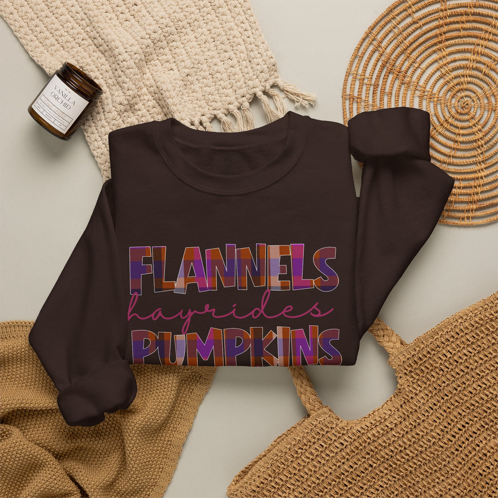 Fall Sweatshirt Flannels Pumpkins Bonfires Hayrides Sweaters Plaid Autumn Crewneck Cozy Fall Shirt Gift for Her