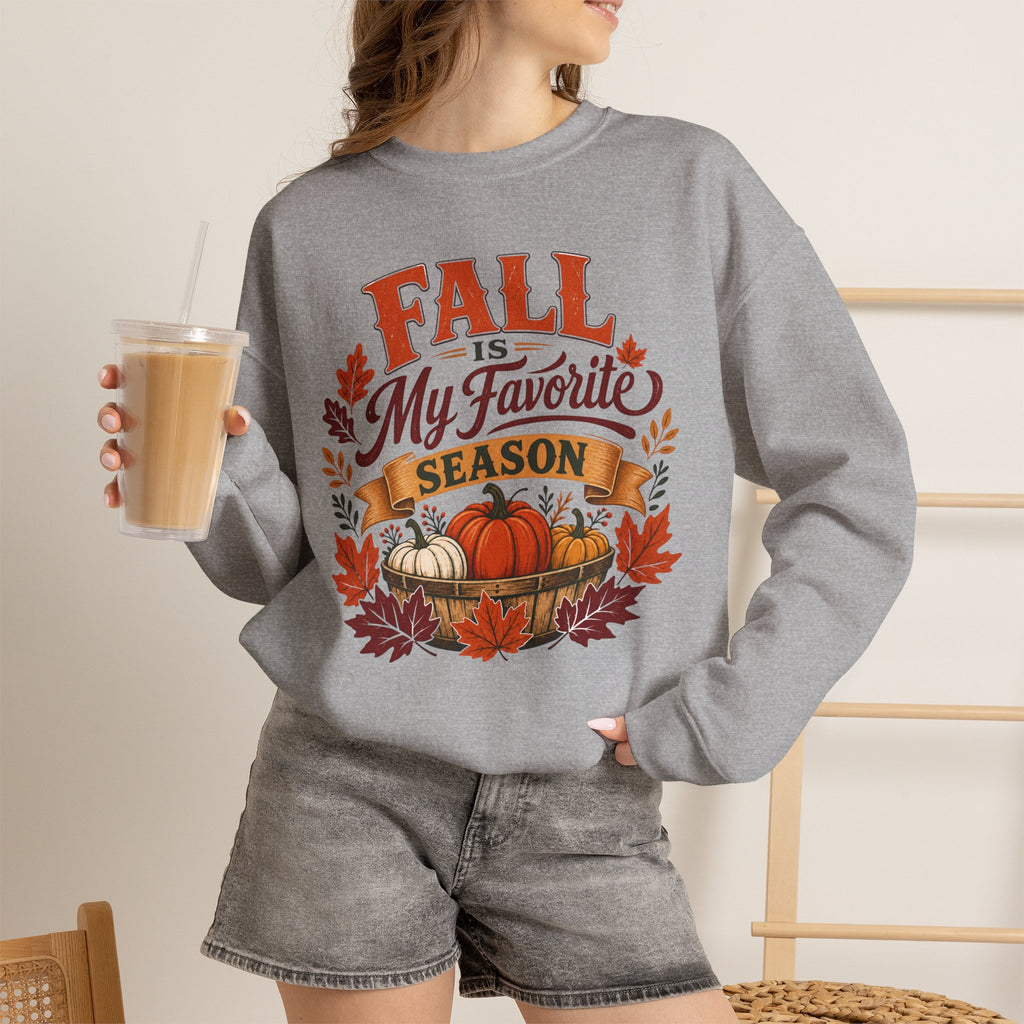 Fall Is My Favorite Season Sweatshirt, Pumpkin Autumn Crewneck, Fall Leaves Shirt, Thanksgiving Sweater, Women's Fall Fashion Top Gift