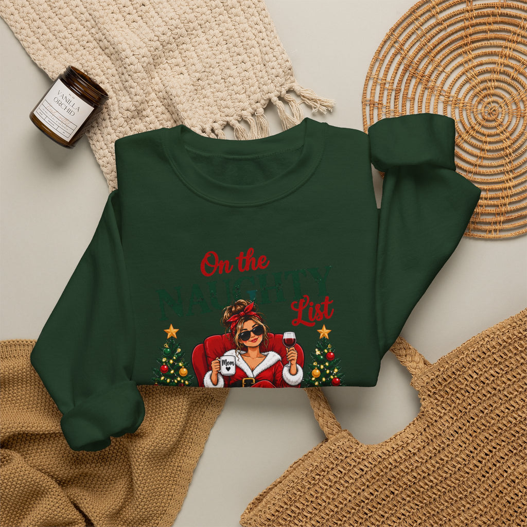 Naughty List Christmas Sweatshirt, Funny Holiday Sweater, I Regret Nothing Shirt, Sassy Santa Woman Xmas Crewneck, Women Christmas Gift