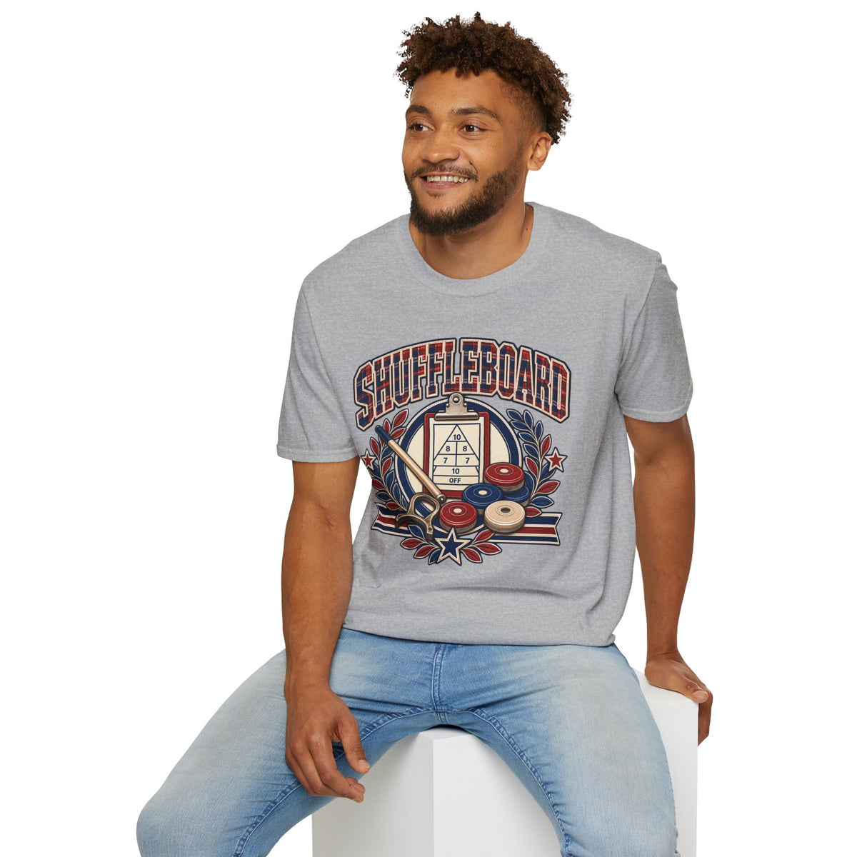 Shuffleboard Graphic T-Shirt | Vintage Shuffleboard Court Design