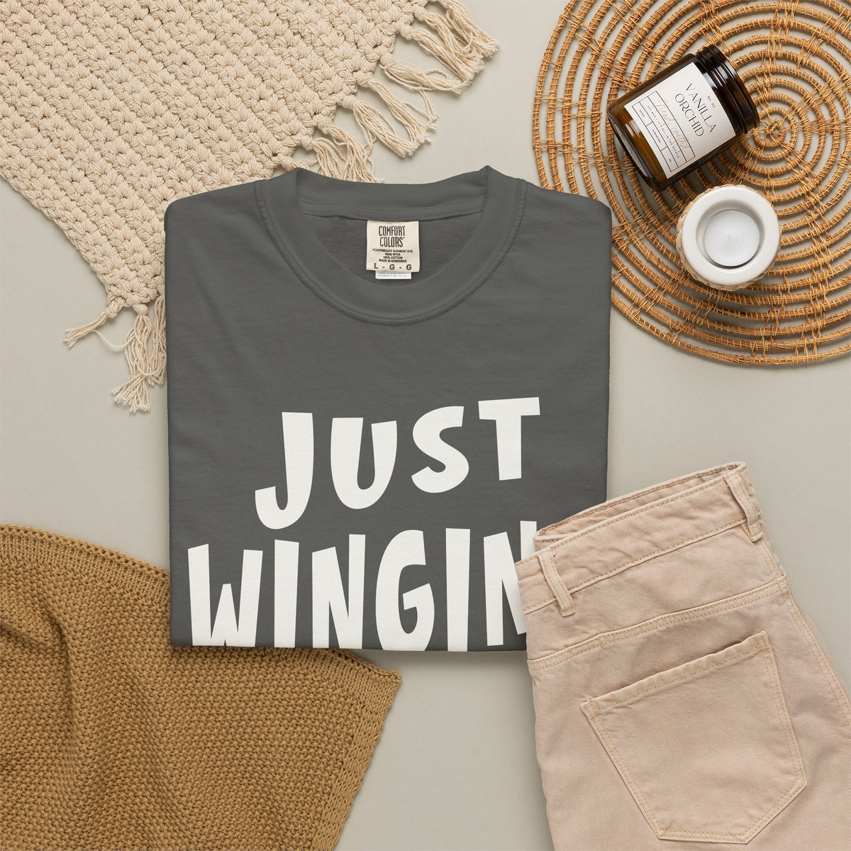 Just Winging It Shirt, Funny Graphic Tee, Oversized Fit T-Shirt, Sarcastic Quote Tee, Beach Vacation Shirt, Gift for Her, Mom Shirt