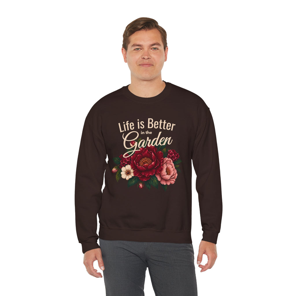 Life is Better in the Garden Sweatshirt, Floral Garden Shirt, Botanical Flower Sweatshirt, Gardener Gift, Nature Lover Shirt, Plant Mom Top