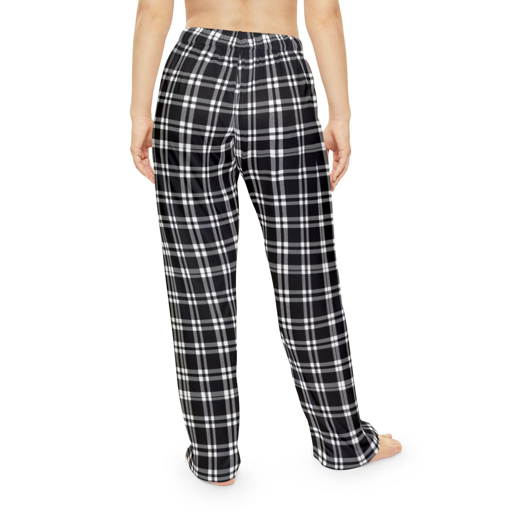 Plaid Women's Pajama Pants, Cozy Polyester Sleepwear Loungewear