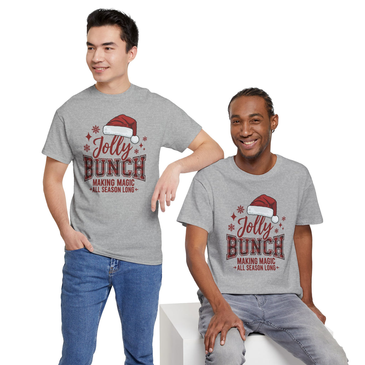 Jolly Bunch Christmas Shirt | Making Magic All Season Long | Santa Hat Tee | Cute Family Xmas T-Shirt | Holiday Group Matching Tee
