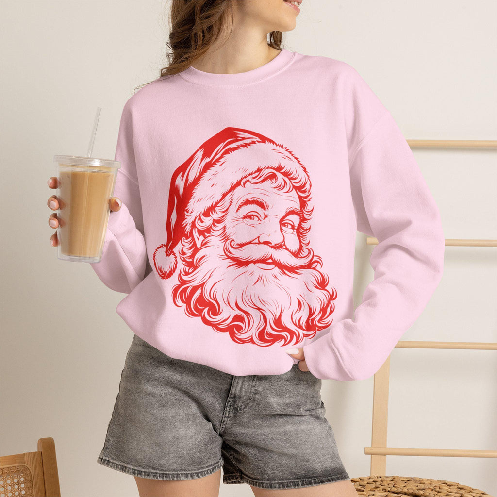 Vintage Santa Claus Sweatshirt, Retro Santa Face Crewneck, Classic Christmas,Santa Head Graphic Sweatshirt, Cute Christmas Crewneck