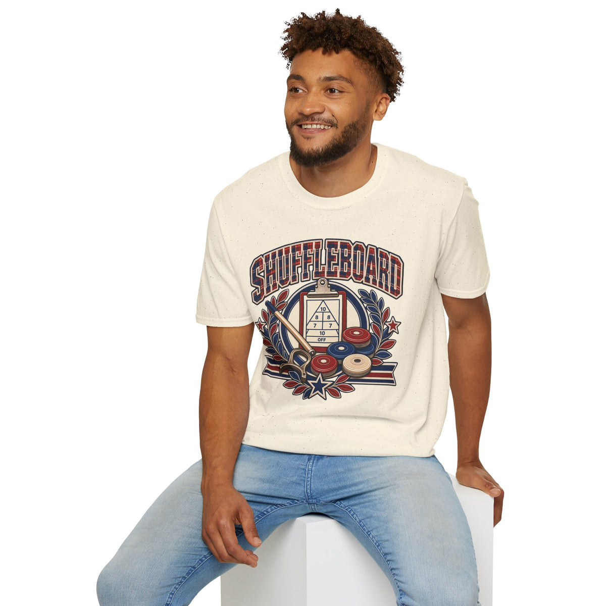 Shuffleboard Graphic T-Shirt | Vintage Shuffleboard Court Design