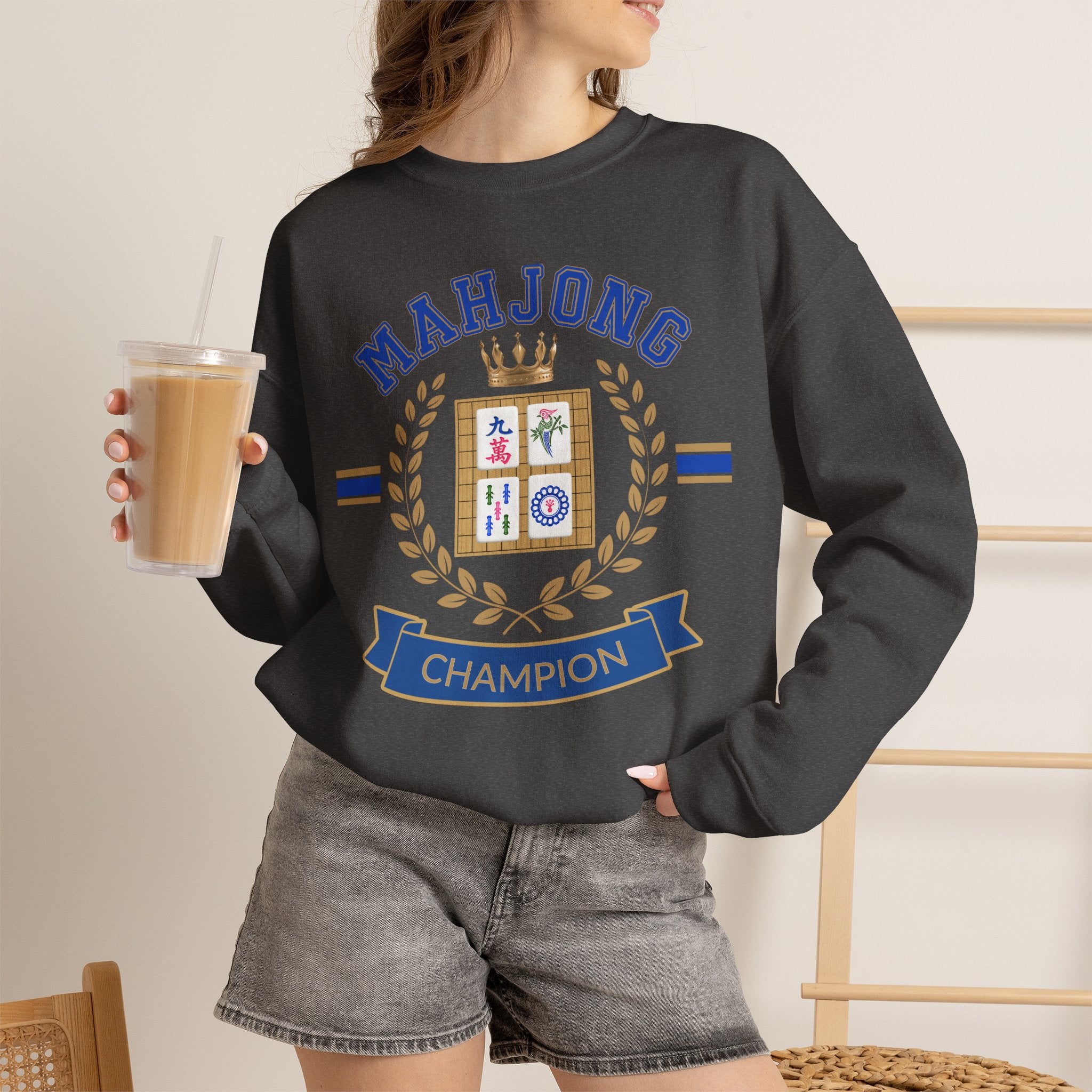 Mahjong Champion Sweatshirt, Funny Mahjong Crewneck, Mahjong Gift for Her, Mahjong Club Shirt, Game Night Sweater, Mahjong Lover Gift