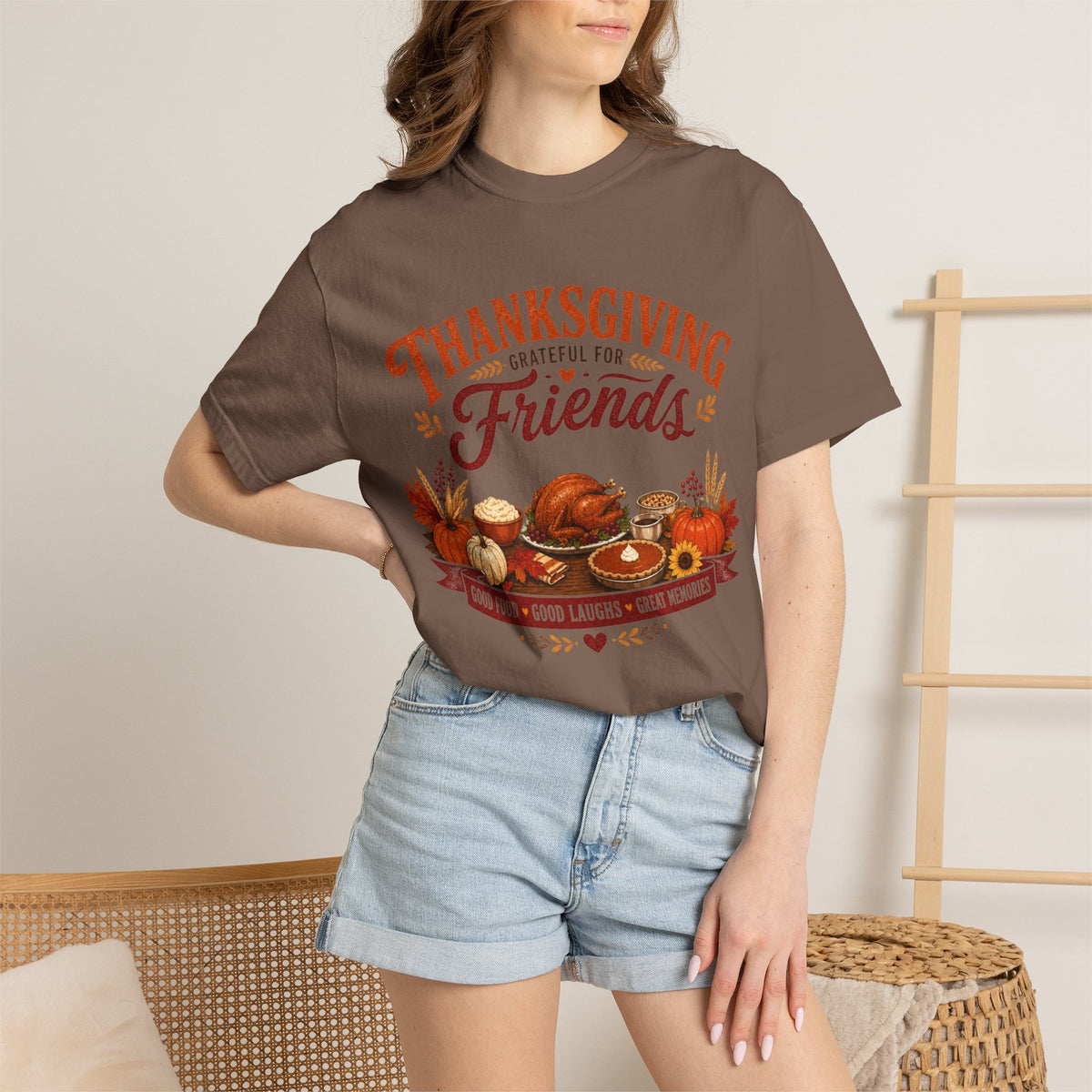 Thanksgiving Friends Turkey Dinner T-Shirt | Fall Harvest, Pumpkin Pie