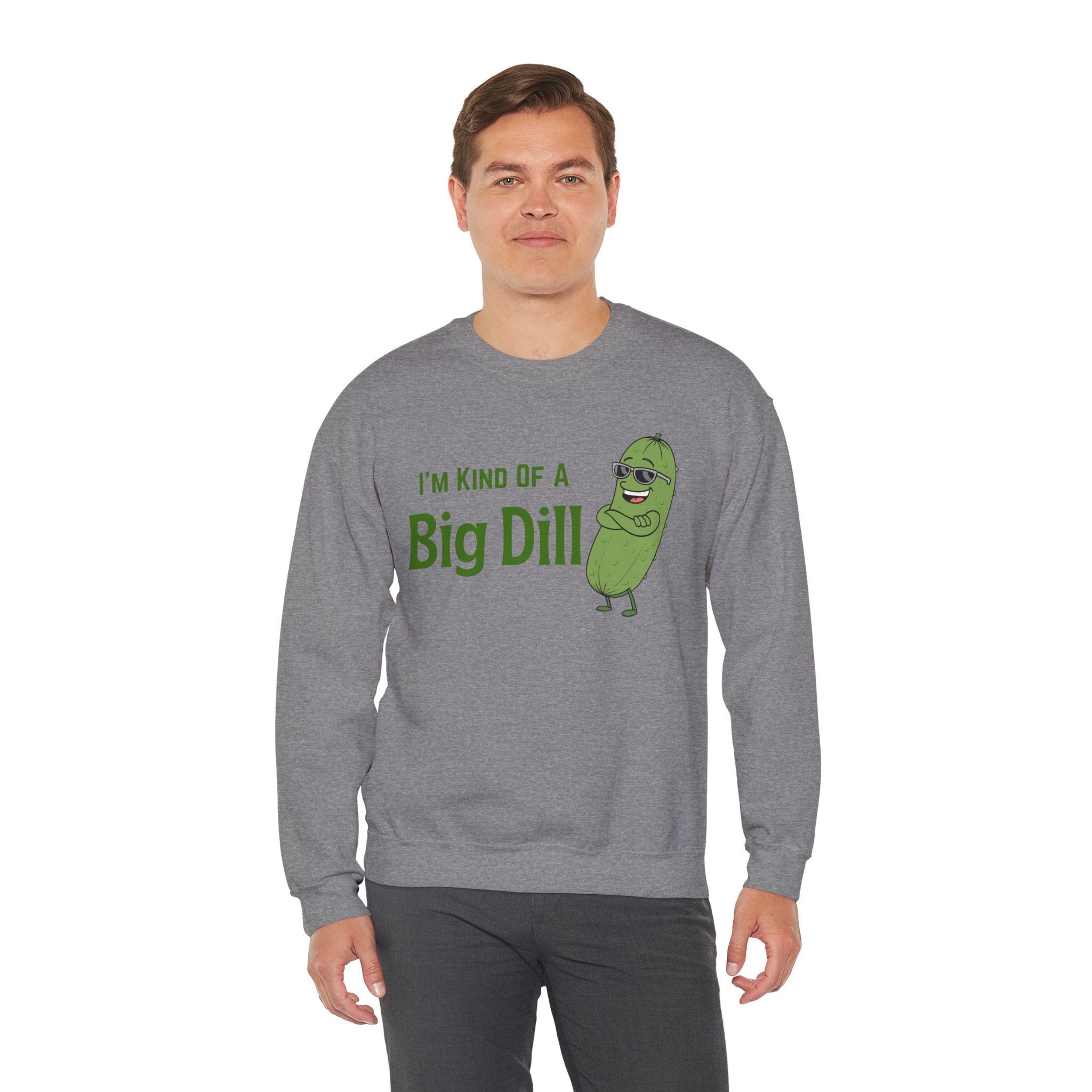 I'm Kind Of A Big Dill Sweatshirt, Funny Pickle Pun Crewneck, Sarcastic Foodie Gift, Cute Pickle Lover Shirt, Sand Unisex Sweatshirt Gift