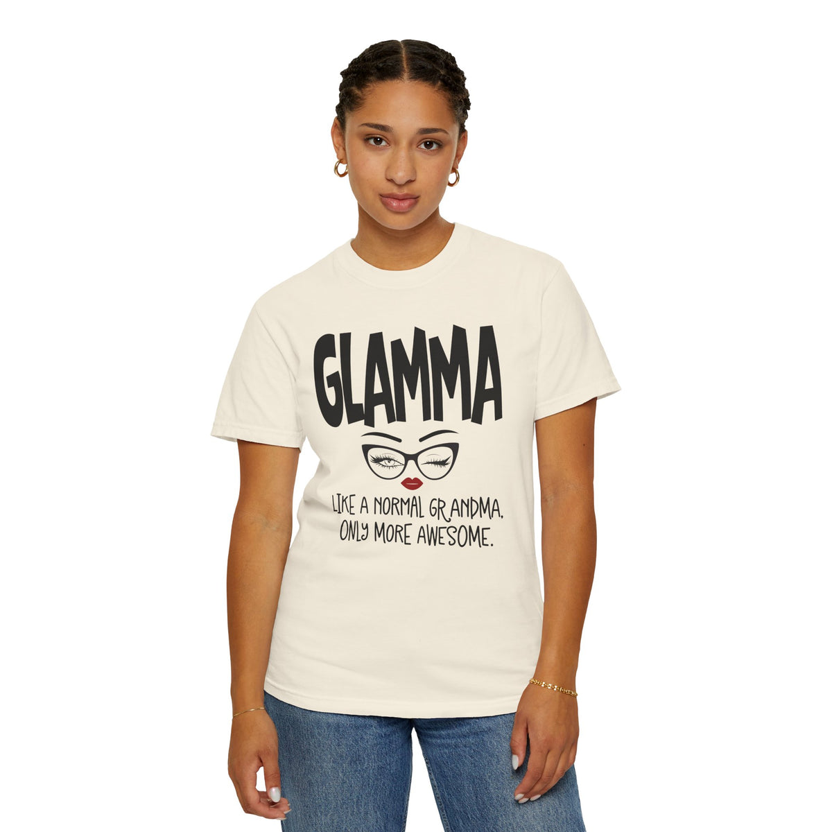 Glamma T-Shirt — "Glamma: Like a Normal Grandma, Only More Awesome" Graphic Tee