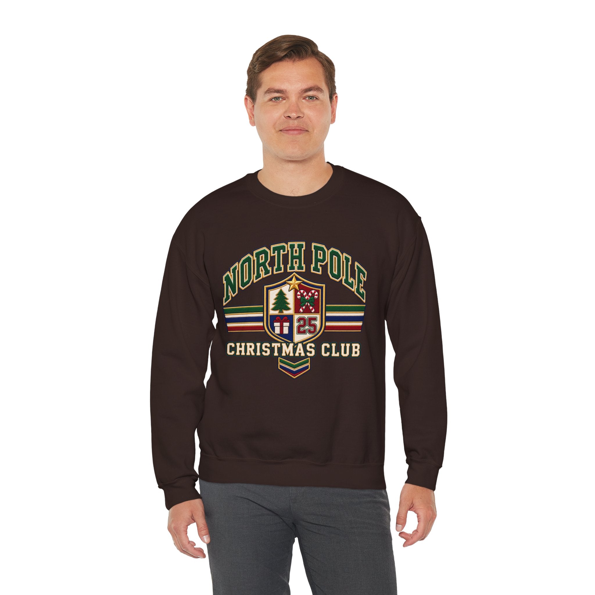 North Pole Christmas Club Sweatshirt, Retro Varsity Christmas Sweatshirt, Vintage Christmas Crewneck, Family Christmas Shirt, Xmas Gift