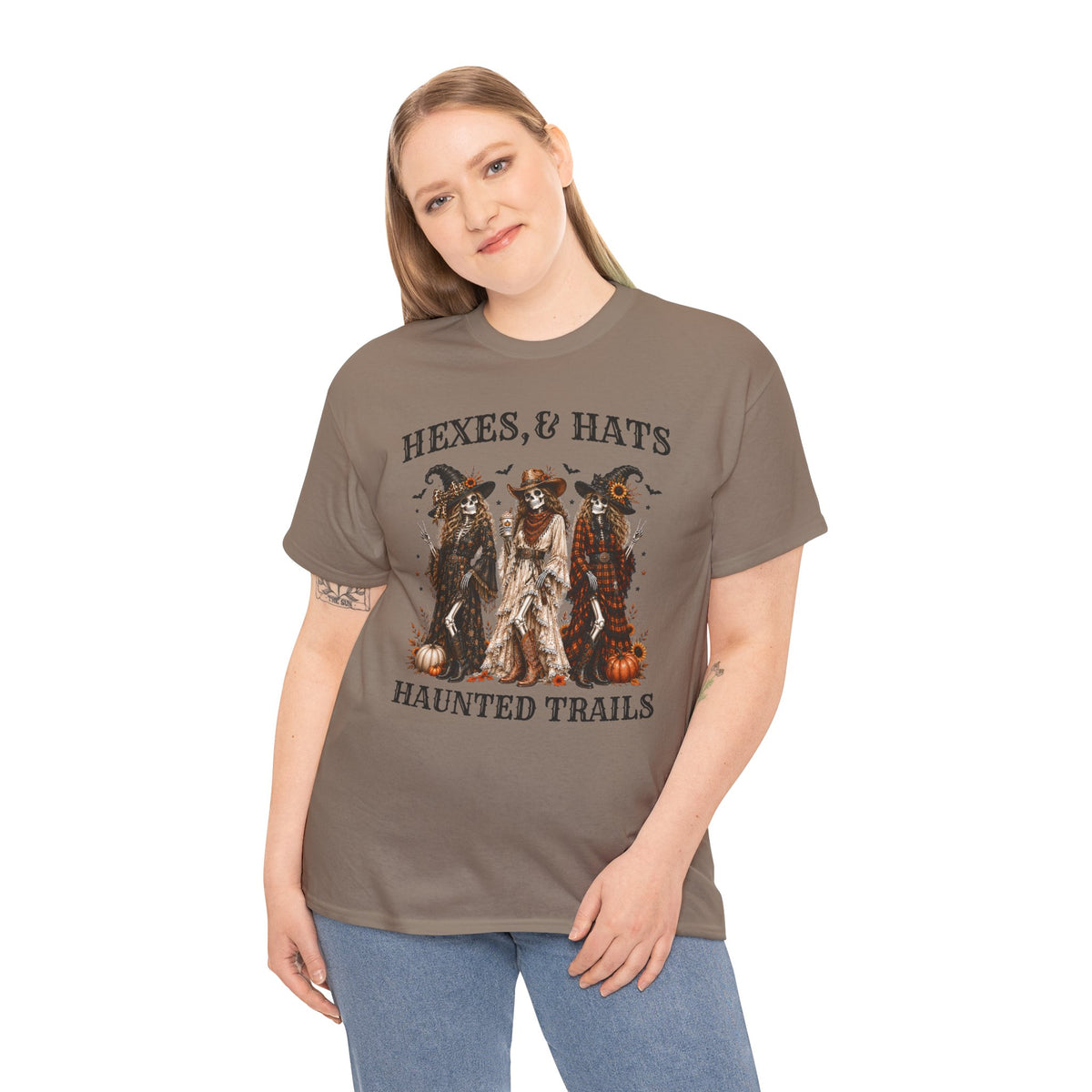 Hexes & Hats Haunted Trails Shirt, Western Halloween Tee, Cowboy Witch T-Shirt, Spooky Season Shirt, Rodeo Halloween Graphic Tee Gift
