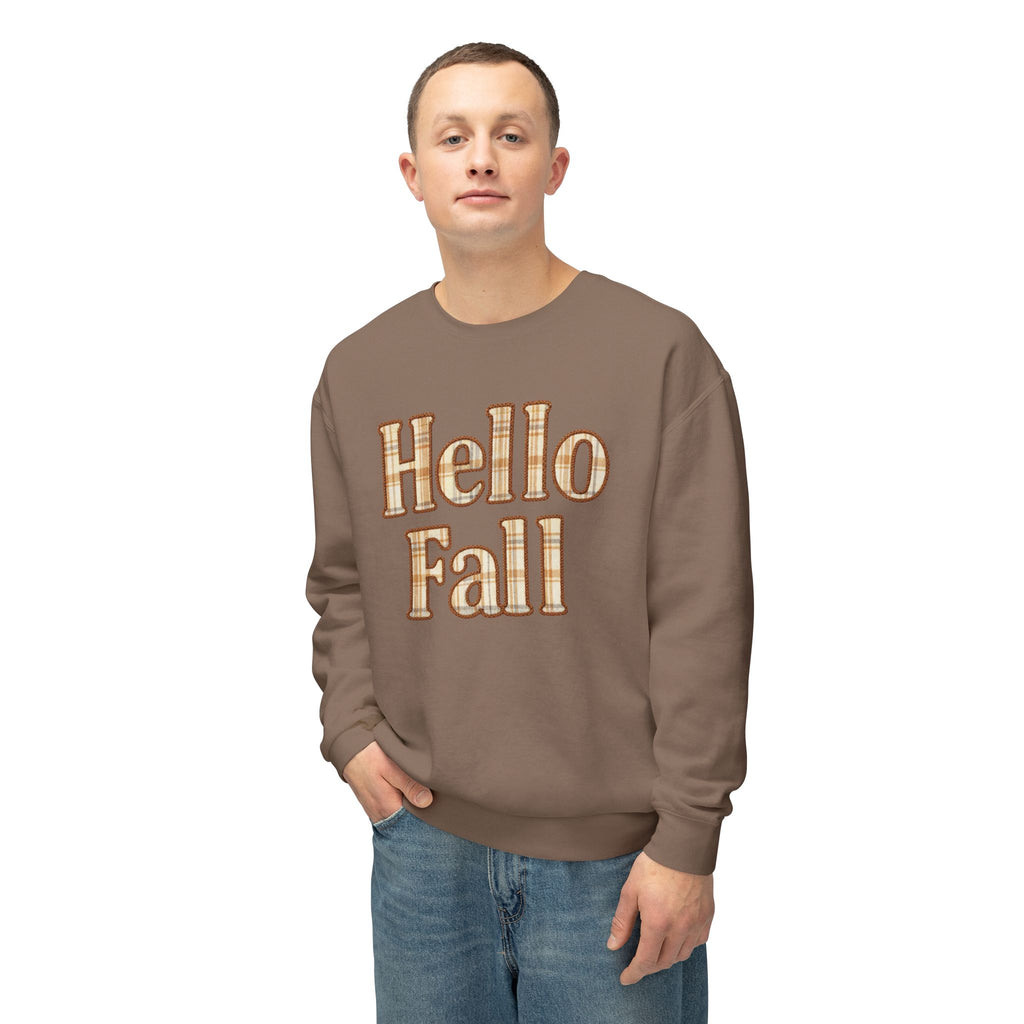 Hello Fall Plaid Design | Faux Embroidery Appliqué Fall Shirt Design