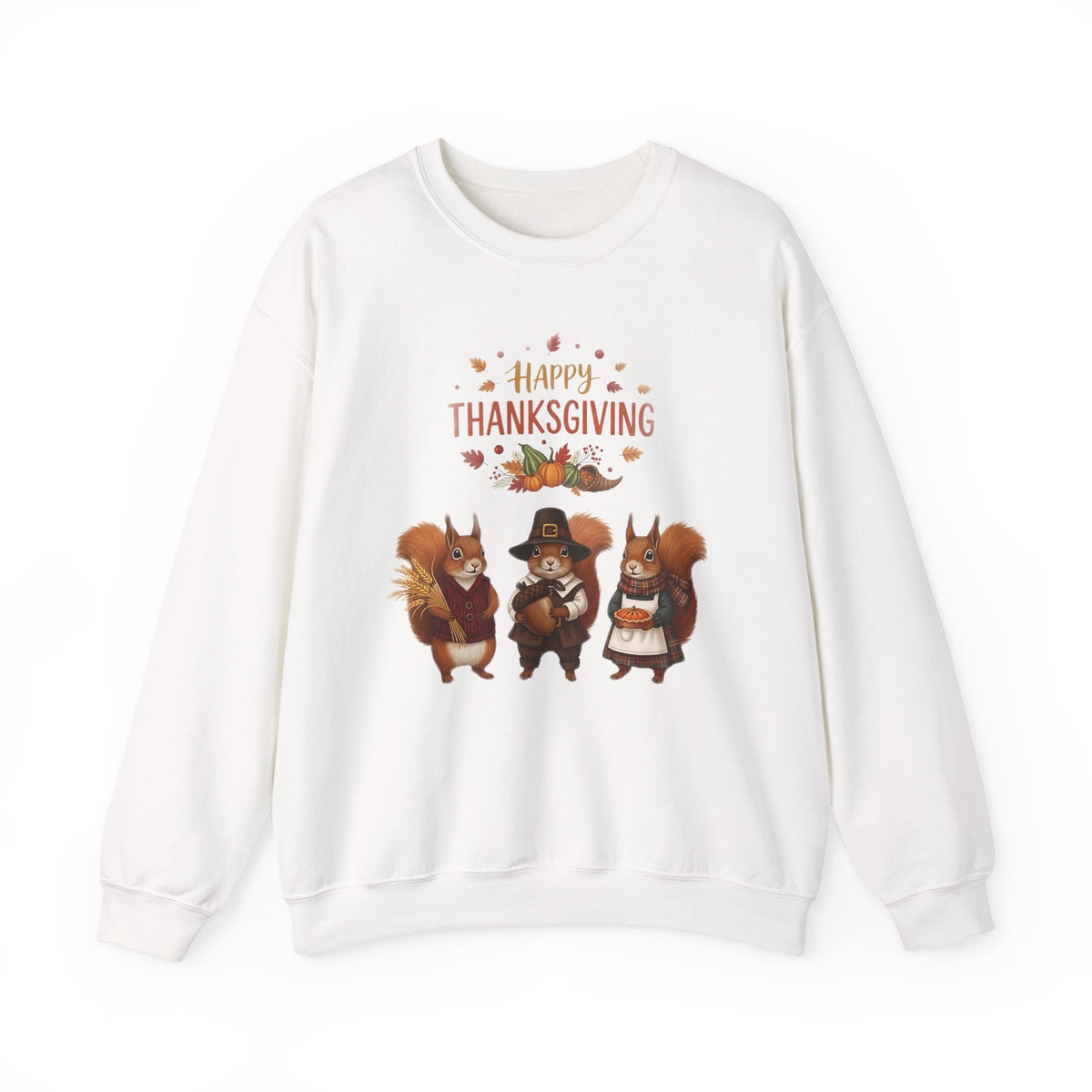 Thanksgiving Squirrel Sweatshirt, Cozy Fall Apparel, Holiday Gift, Unisex Crewneck, Cute Thanksgiving Outfit, Fall Vibes