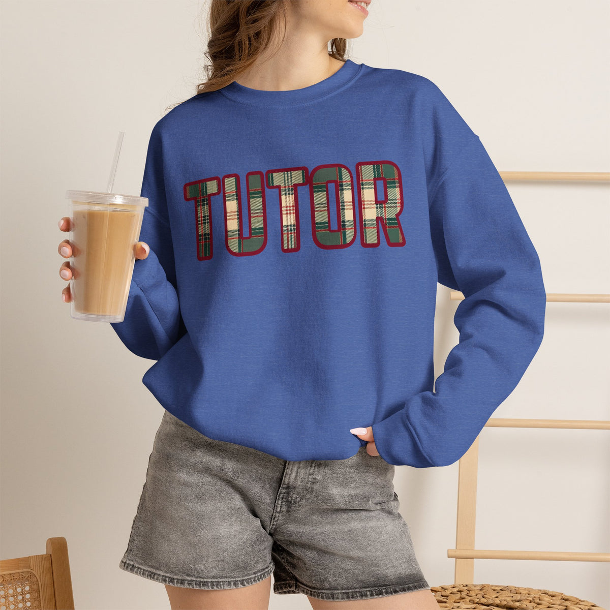 Tutor Plaid Sweatshirt, Teacher Appreciation Gift, Tutoring Crewneck, Teacher Sweater, Gift for Tutor, Plaid Font Sweatshirt" Plaid TrendTop