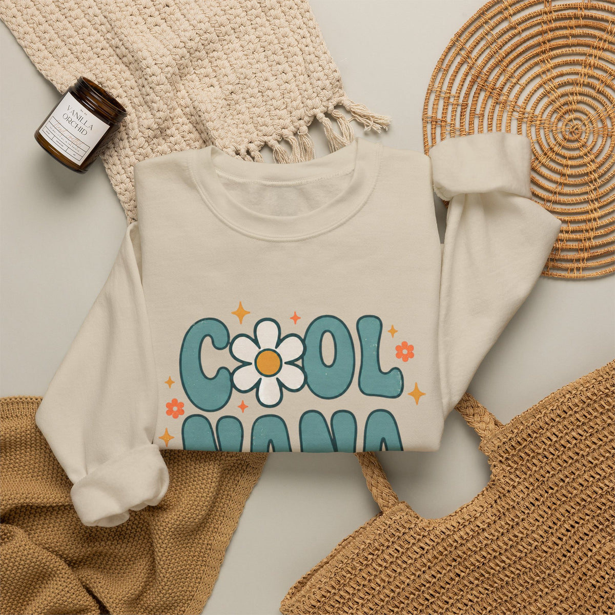Cool Nana Committee Sweatshirt, Retro Grandma Crewneck, Daisy Flower Nana Gift, Mothers Day Gift for Grandma, Pregnancy Announcement