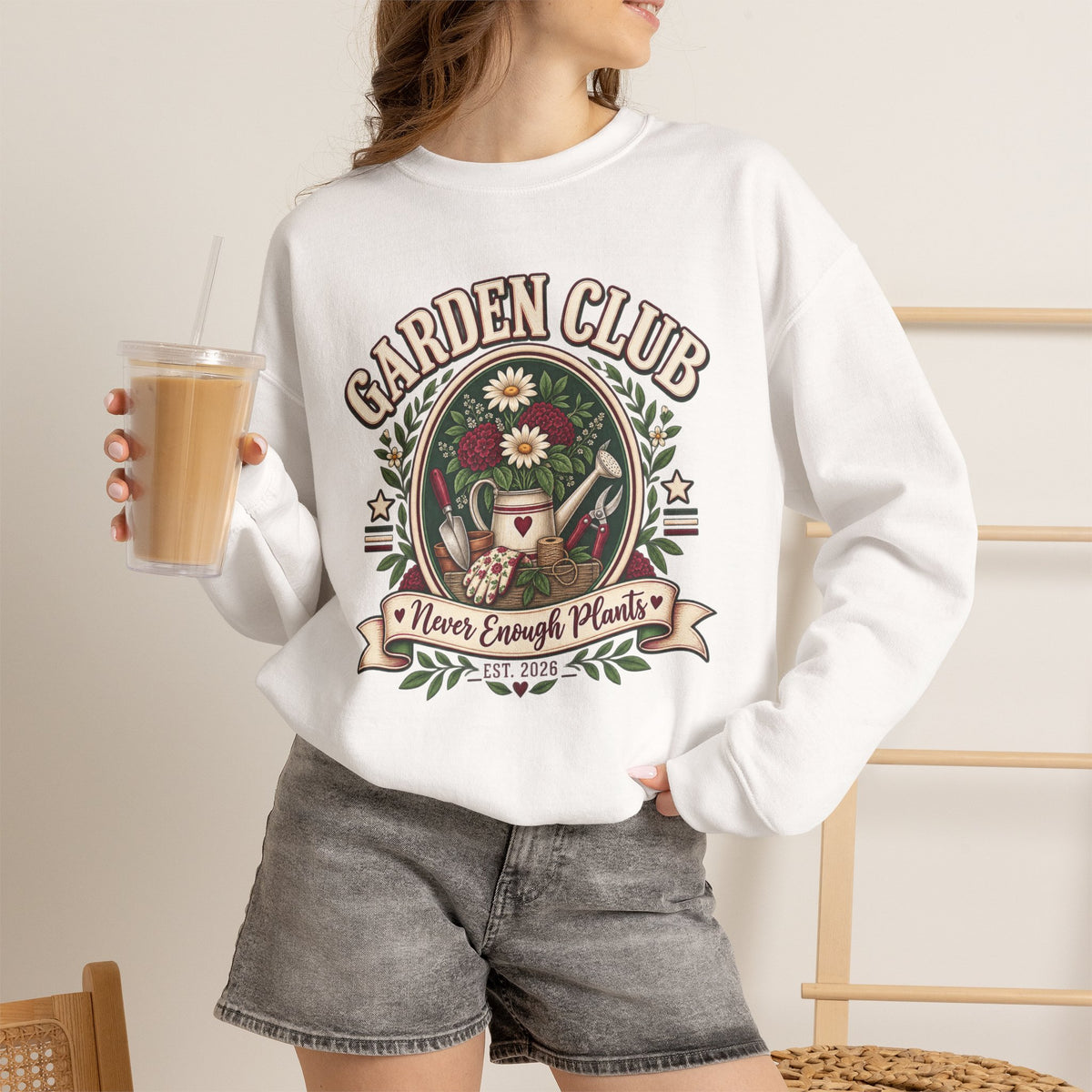 Garden Club Sweatshirt, Never Enough Plants Shirt, Gardening Sweatshirt, Plant Lady Gift, Flower Garden Crewneck, Gardener Gift For Her