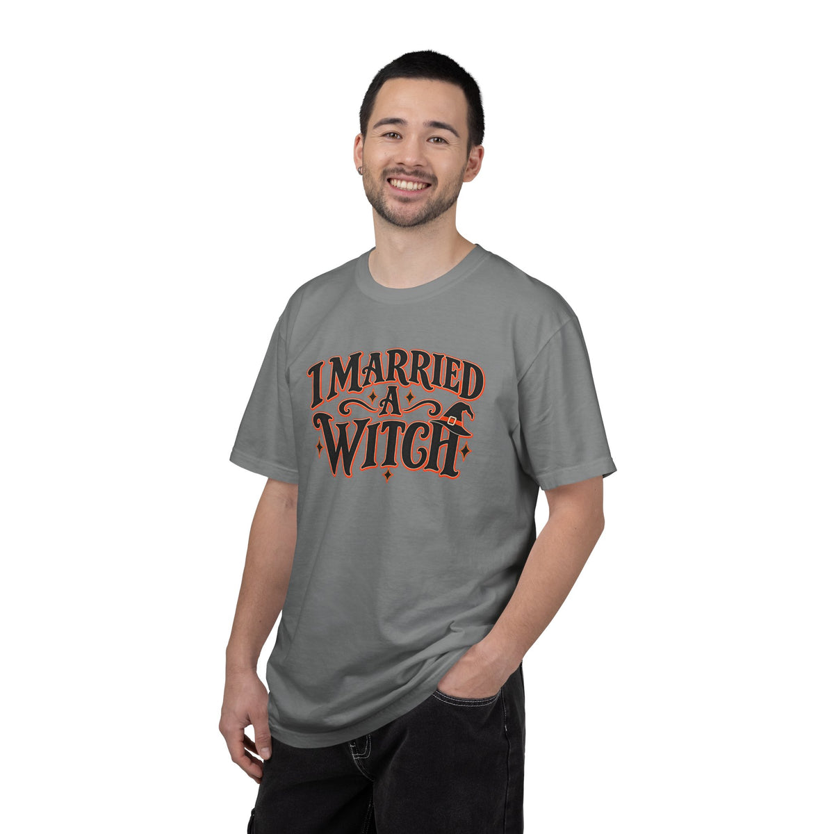 I Married A Witch Shirt, Funny Halloween Shirt, Witch Husband Shirt, Halloween Couple Shirt, Spooky Season Tee, Witchy Wife Gift for Him