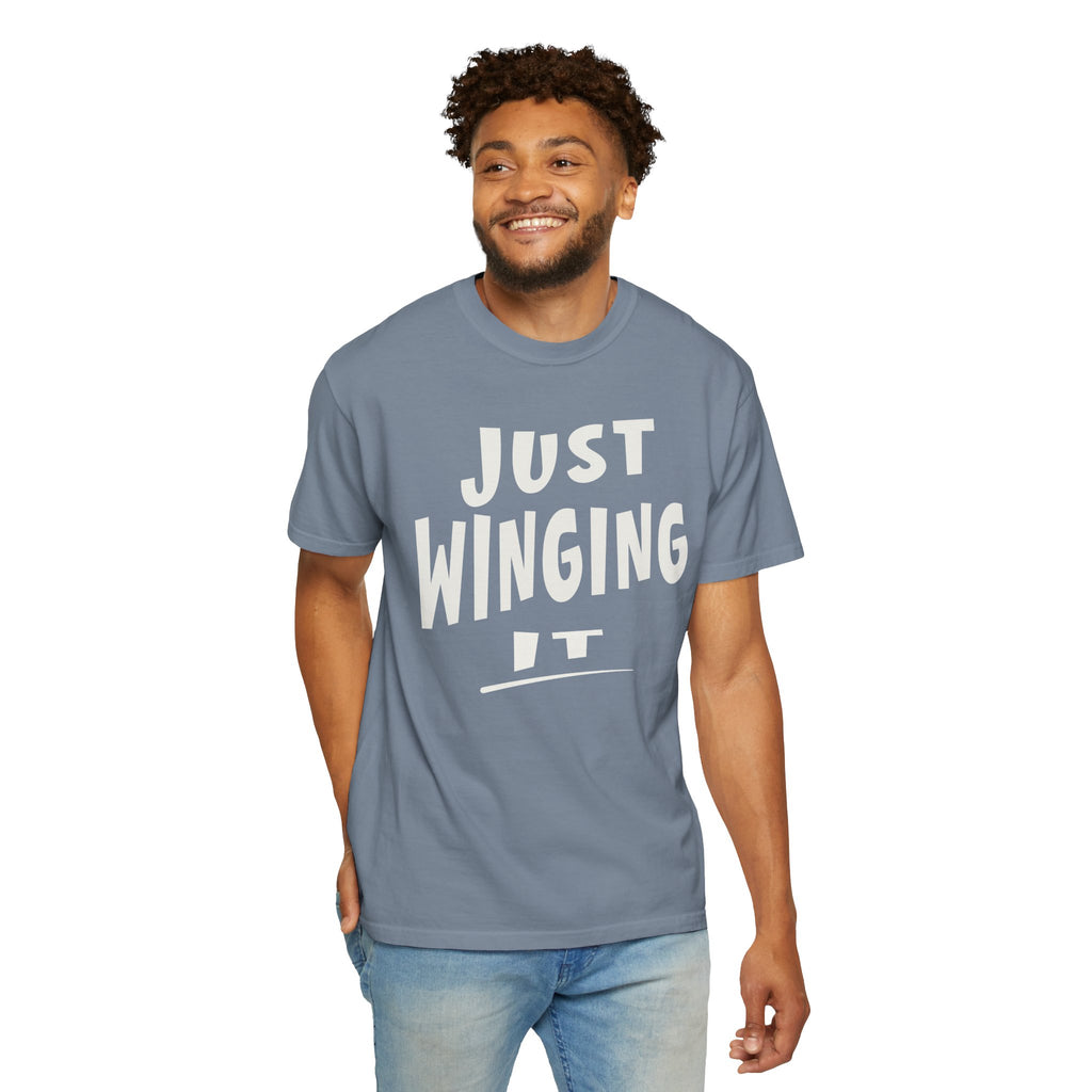 Just Winging It Shirt, Funny Graphic Tee, Oversized Fit T-Shirt, Sarcastic Quote Tee, Beach Vacation Shirt, Gift for Her, Mom Shirt