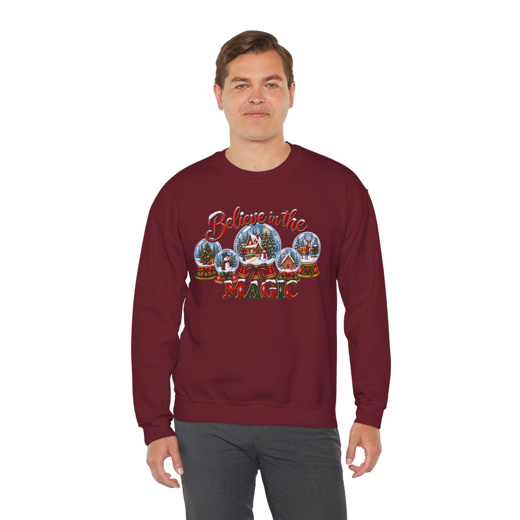 Believe in the Magic Sweatshirt, Christmas Snow Globe Sweatshirt, Retro Christmas Shirt, Winter Holiday Sweatshirt, Christmas Village Tee