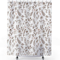 Neutral Wildflower Shower Curtain, Boho Botanical Bathroom Decor, Tan Beige Floral Print, Farmhouse Bath Curtain, Minimalist Nature Decor