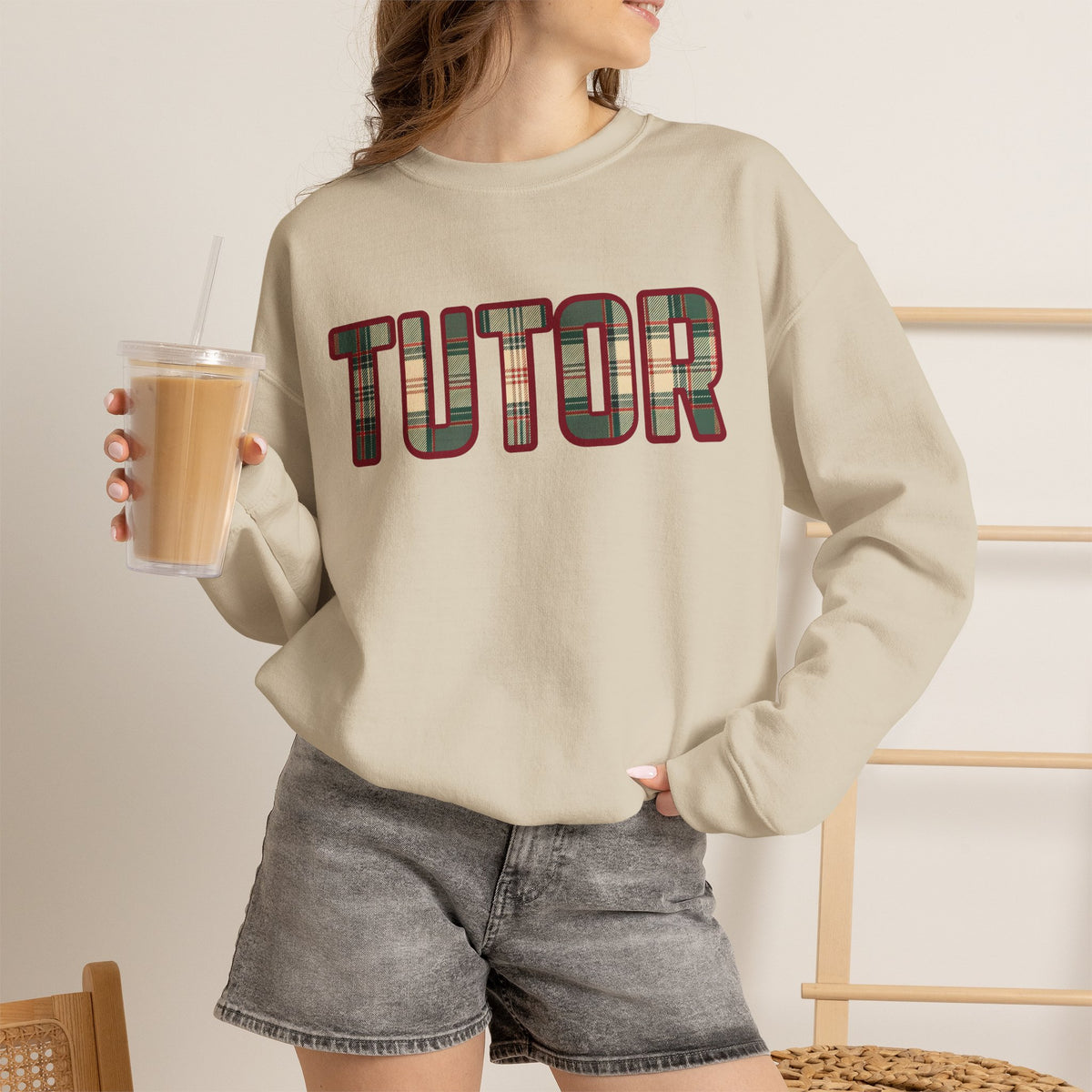 Tutor Plaid Sweatshirt, Teacher Appreciation Gift, Tutoring Crewneck, Teacher Sweater, Gift for Tutor, Plaid Font Sweatshirt" Plaid TrendTop
