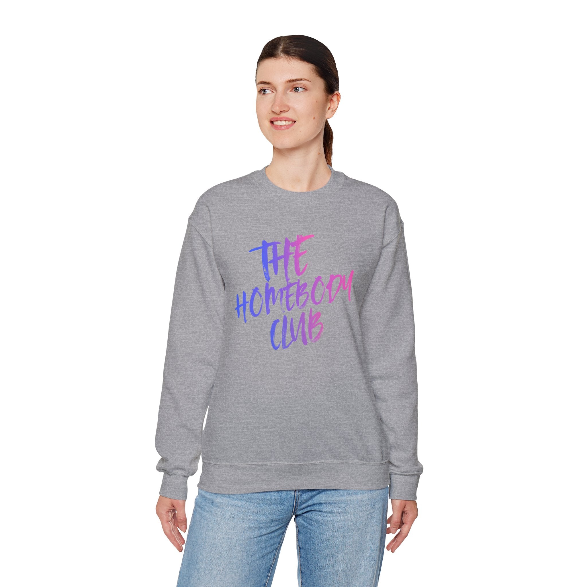 The Homebody Club Crewneck Sweatshirt, Cozy Sweatshirt, Unisex Gift, Lounge Wear, Chill Mode Apparel, Stay Home Vibes